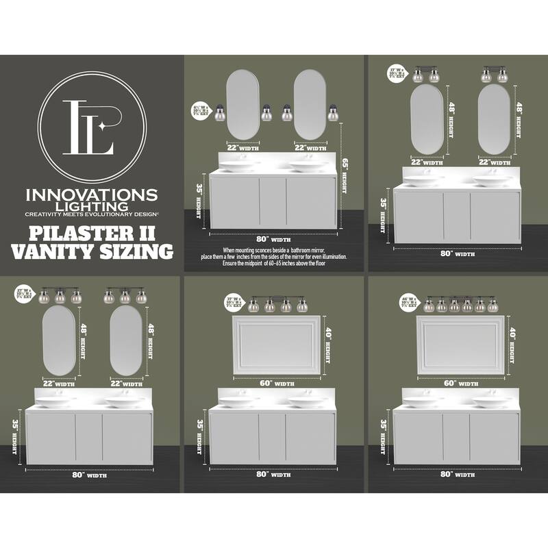 Innovations Lighting 423-2W-11-17 Pilaster II Cone Vanity Pilaster II