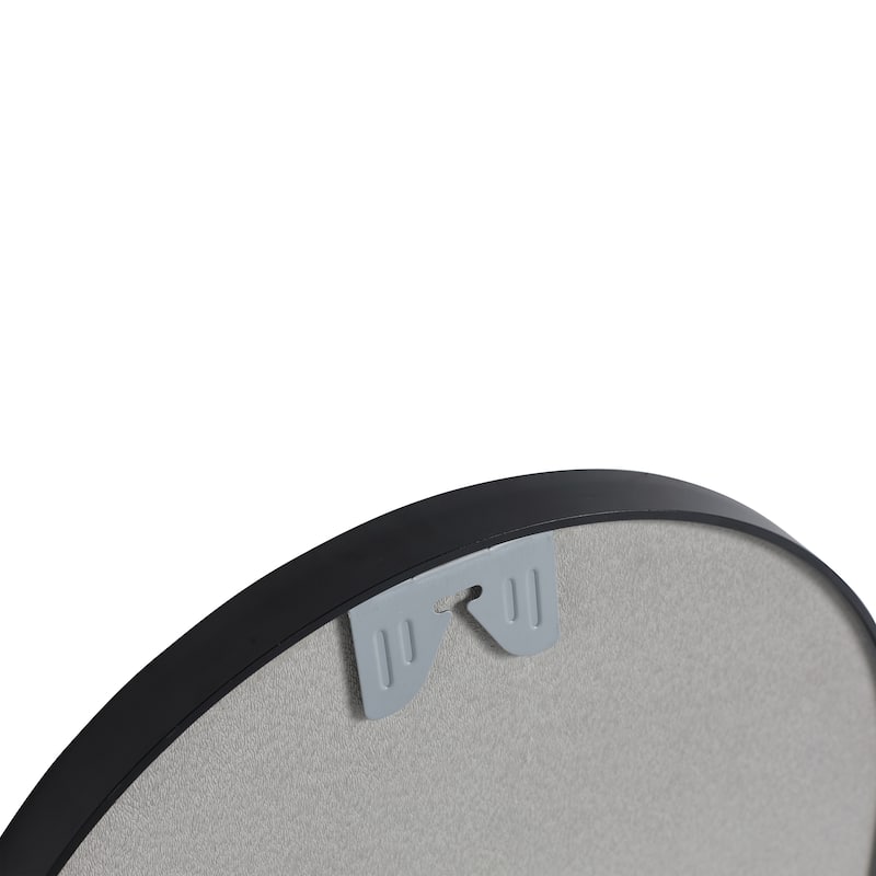 36-in Modern Oval Black Framed Bathroom Vanity Wall Mirror - 1.2 in. D x 17.7 in. W x 35.4 in. H