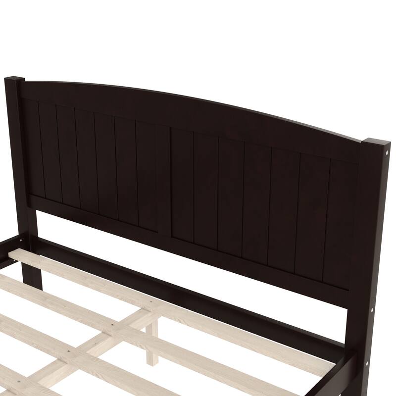 Queen Size Platform Bed, Solid Wood Platform Bed with Support Slats and Strong Structure, No Box Spring Needed
