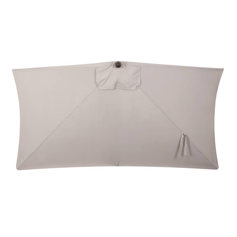Beverly 9 ft. Classic MidCentury Rectangular Half Market Patio Umbrella with Crank, Wind Vent and UV Protection, by JONATHAN Y