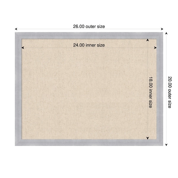 dimension image slide 69 of 91, Amanti Art Framed Fabric Pinboard Natural Linen Printed Bulletin Board