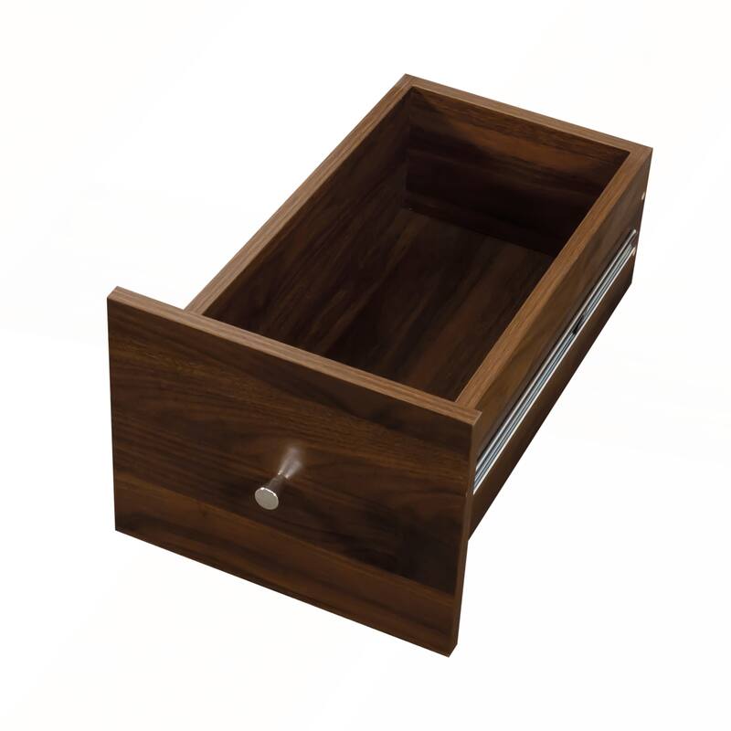 Modern Wooden Tall Display Storage Cabinet with 4-Tier Shelves and 3 Side Drawers for Living Room and Home Office