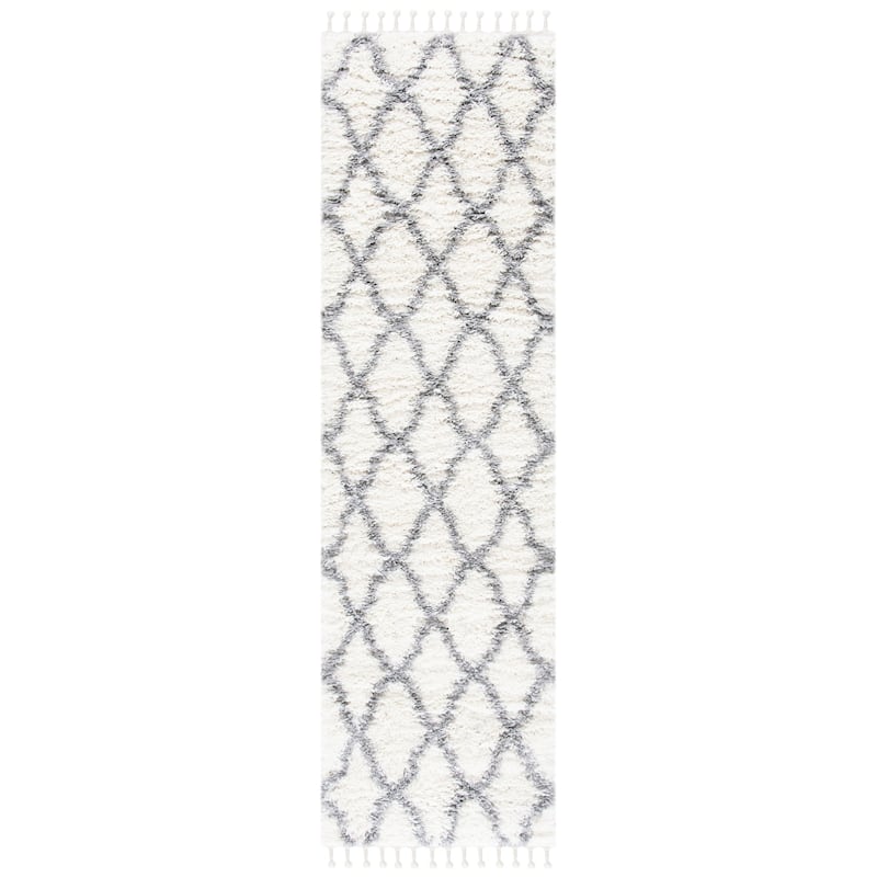 SAFAVIEH Moroccan Tassel Shag Almeta Diamond 1.5-inch Thick Rug