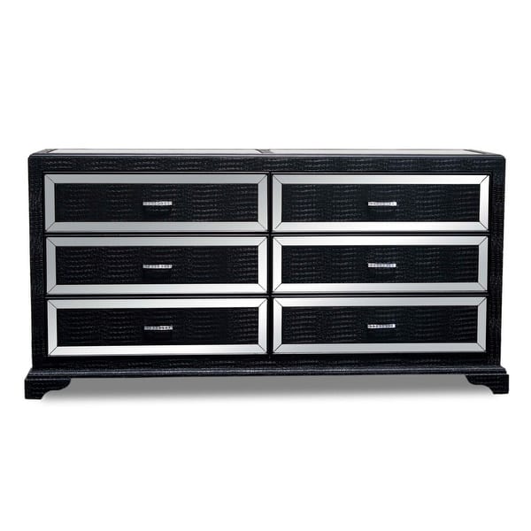 Shop Best Master Furniture Tuxedo 6 Drawer Mirrored Dresser