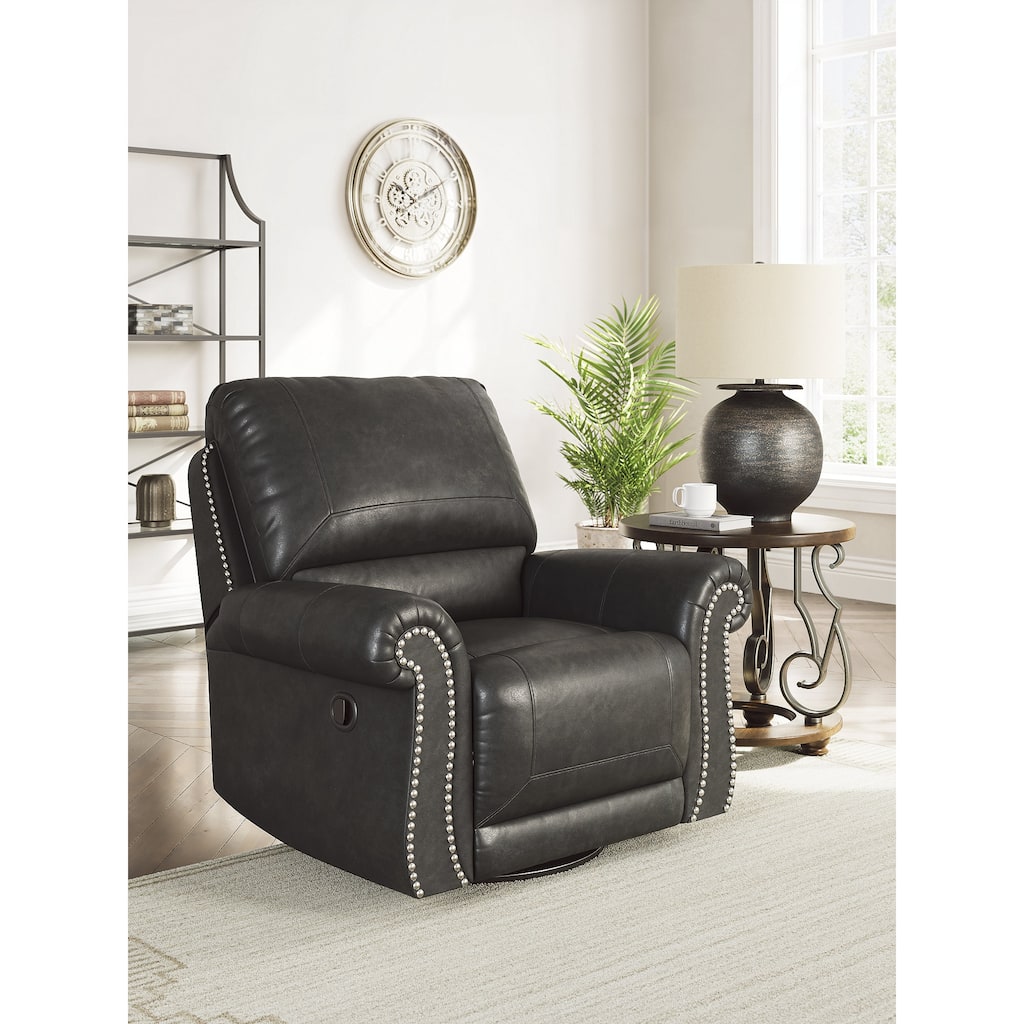 Signature Design by Ashley Chatterton Black Swivel Glider Recliner