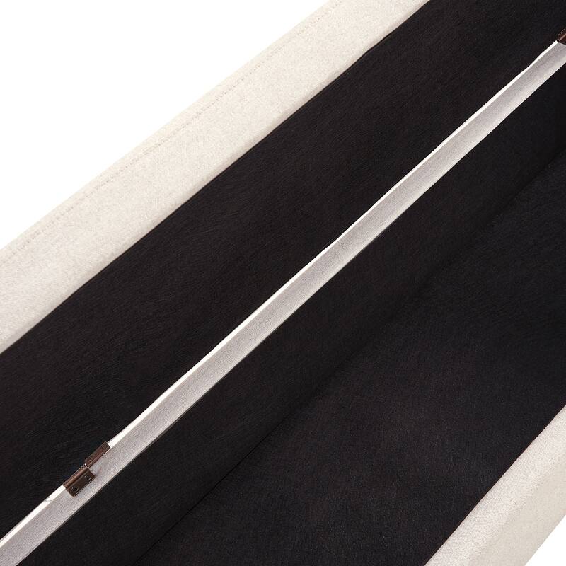 Franco Modern Upholstered Storage Bench with Two Throw Pillows and Thick Padded Cushion