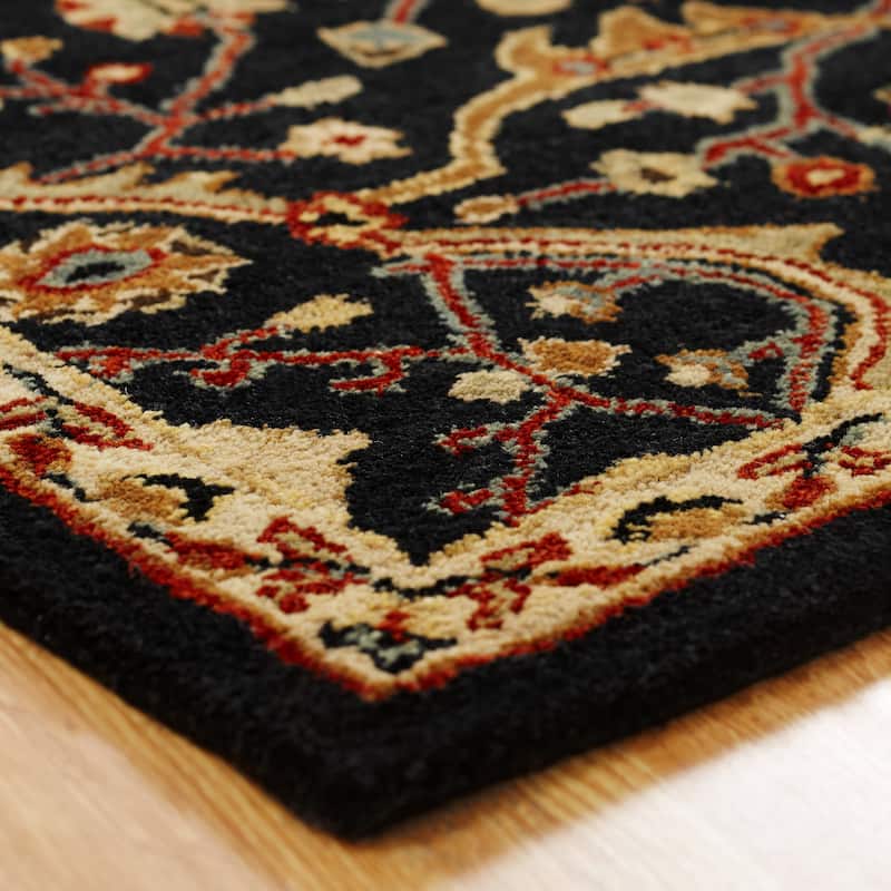 Empire Onyx Black Wool Hand-tufted Area Rug