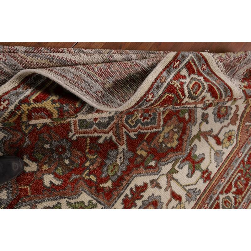 Heriz Serapi Indian Area Rug Handmade Wool Carpet - 7'9" x 10'2"