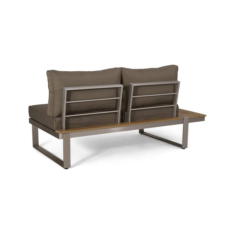 Roomfitters 5-Seater Outdoor Sofa Set, Weather-Resistant Cushioned Patio Seating, Modern Metal Frame