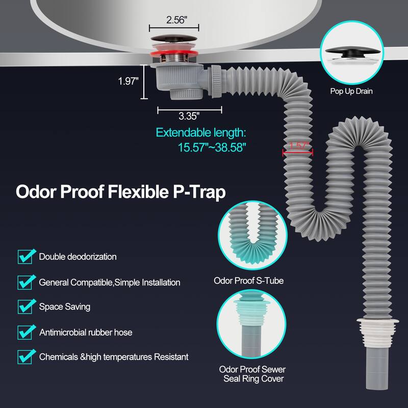 Wall Mount Vanity with Ceramic Sink SMC Sink Soft-Close