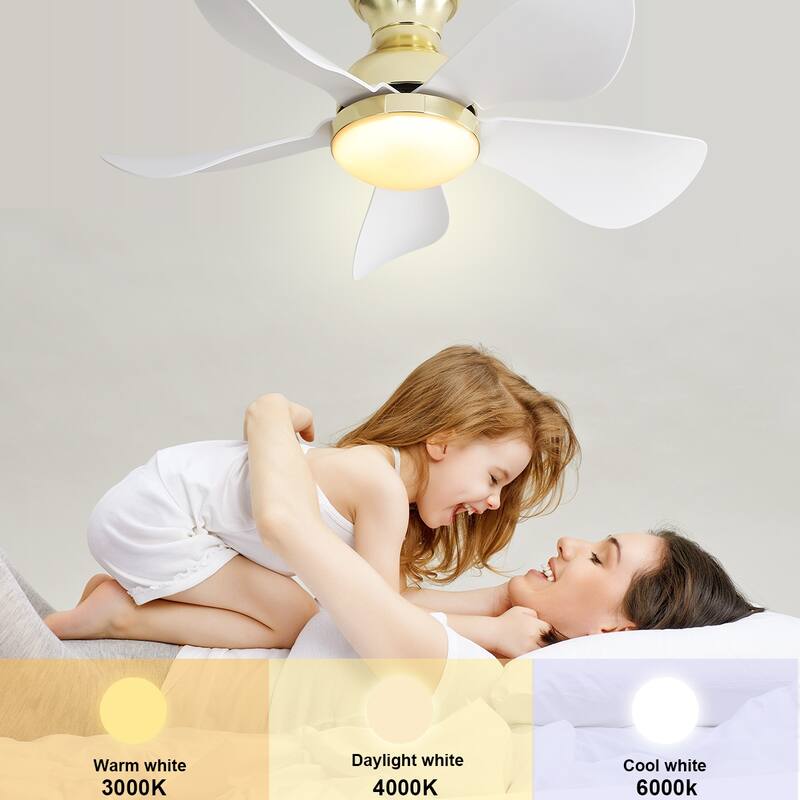 22"/23"/29" Flush Mount Ceiling Fan with Light and Remote Control for Small Room,Patio,Kitchen,Bedroom