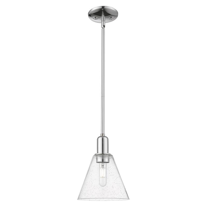 Innovations Lighting Endless Possibilities Arcadia - Berkshire Glass - 1 Light 8" Stem Hung Mini Pendant - Polished Chrome/Seedy