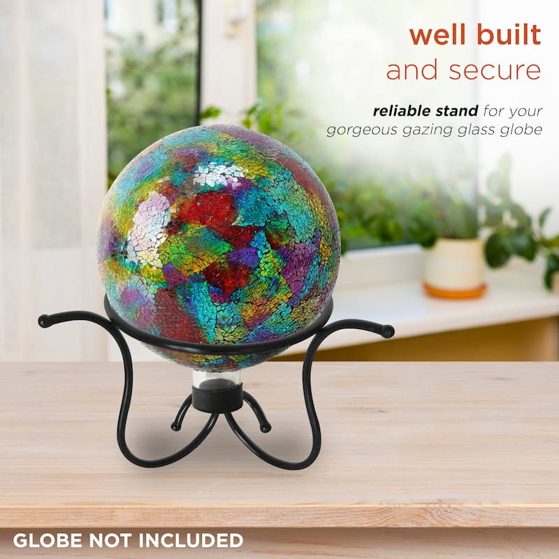 Alpine Corporation 9" Tall Indoor/Outdoor Metal Gazing Globe Display Stand