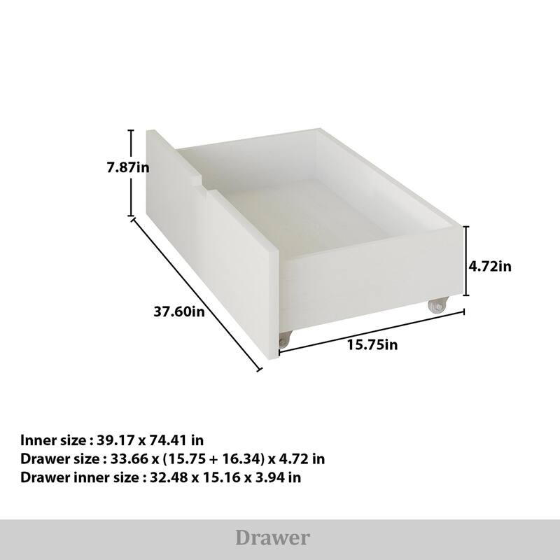 CraftPorch Mid-Century Wooden Canopy Bed