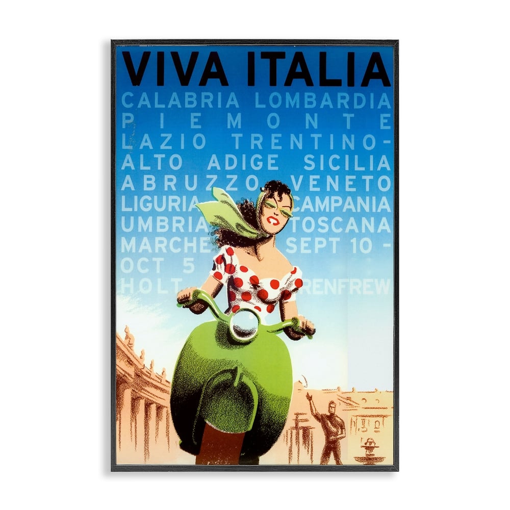 Stupell Vintage Italy Travel Ad Framed Giclee Art Design By Marcus Jules