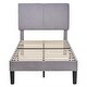 preview thumbnail 15 of 15, Javlergo Upholstered Platform Bed Frame with 2 USB Charging Station & Adjustable Headboard, Kids Bed Set of 2