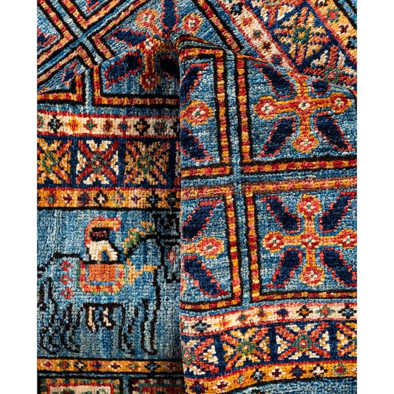 Serapi One-of-a-Kind Hand-Knotted Area Rug - Blue - 4' 0" x 5' 11"