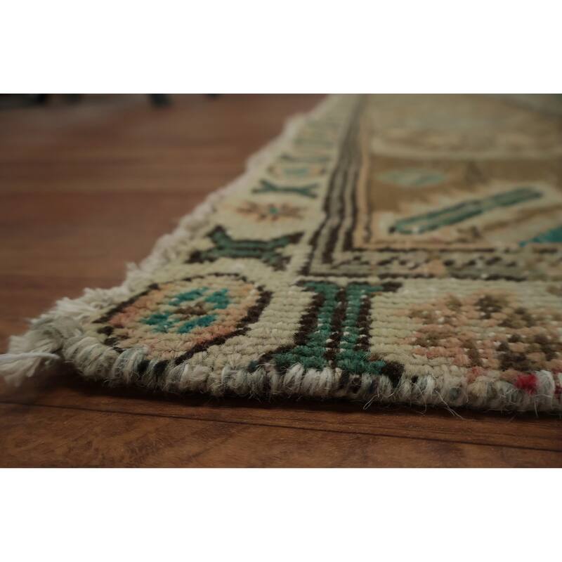 Hand Knotted Oriental 100% Wool Carpet Traditional Medallion Peach Tabriz Area Rug - 12' 3'' X 9' 9''