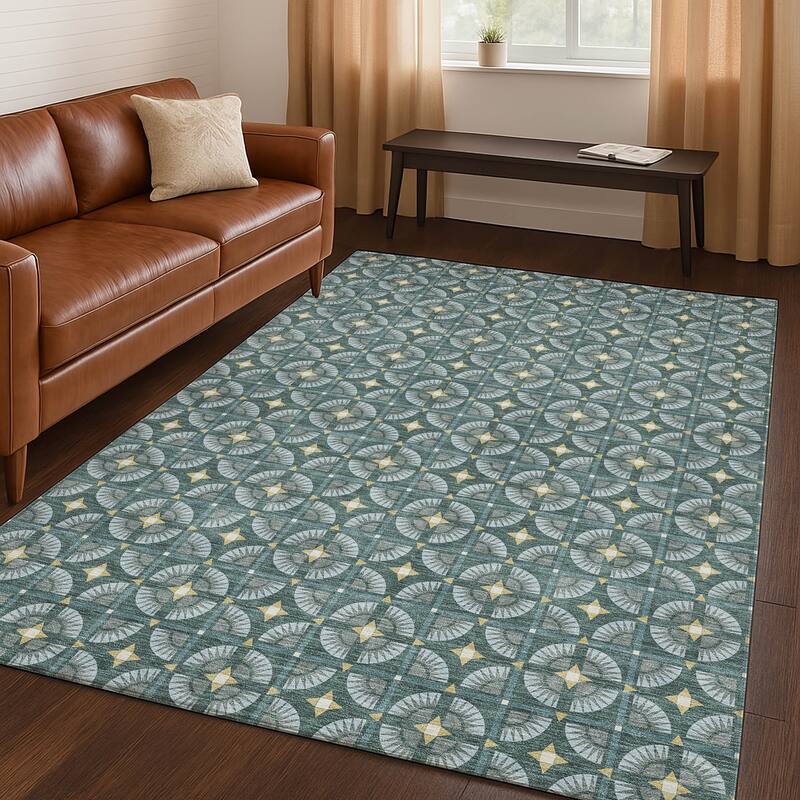 Machine Washable Indoor/ Outdoor Modern Roeland Chantille Rug