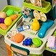 preview thumbnail 5 of 3, 58Pcs Grocery Store Pretend Play Kids Trolley with Cash Register Stand, Foldable Play Store for Ages 3-6 Years Old