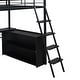 preview thumbnail 23 of 23, Loft Bed with L-Shaped Desk, LED Bunk Bed Frame with 4 Storage Shelves, Safety Guard & Ladder