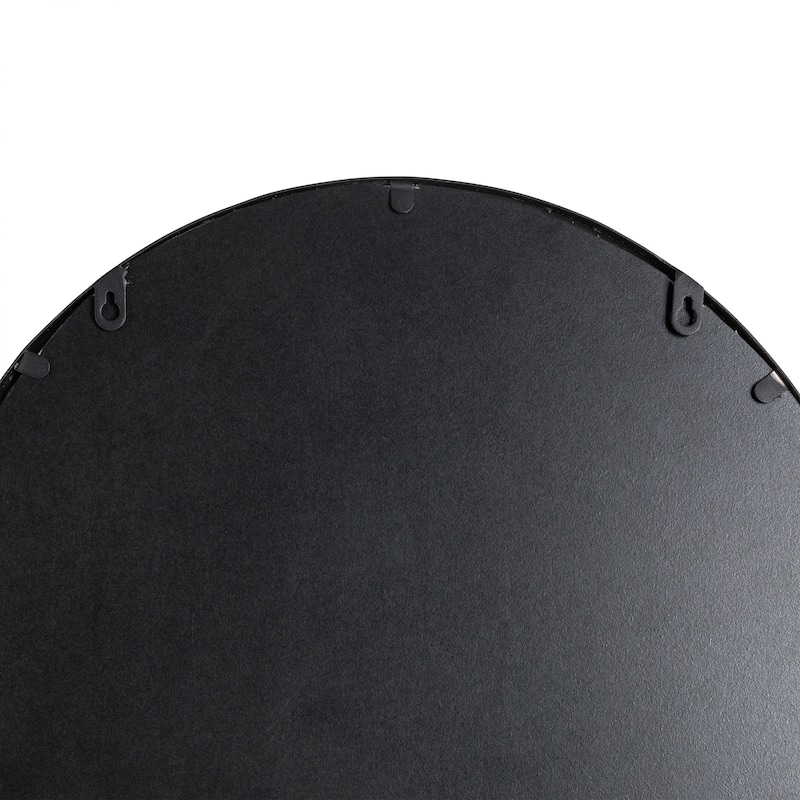 Glitzhome 33"H Modern Arched Black Metal Decorative Wall Mirror Bathroom Living Room - 33"