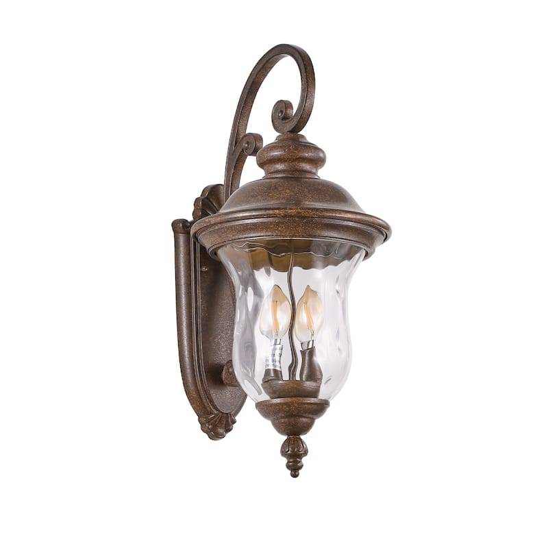 1-Pack 2-Light Vintage Outdoor Lantern Sconce Light with Clear Glass Shade (No bulb)