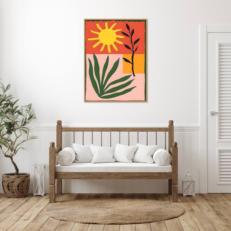 Amanti Art Bold Sol II by Walker Noble Framed Canvas Wall Art Print - Sylvie Maple