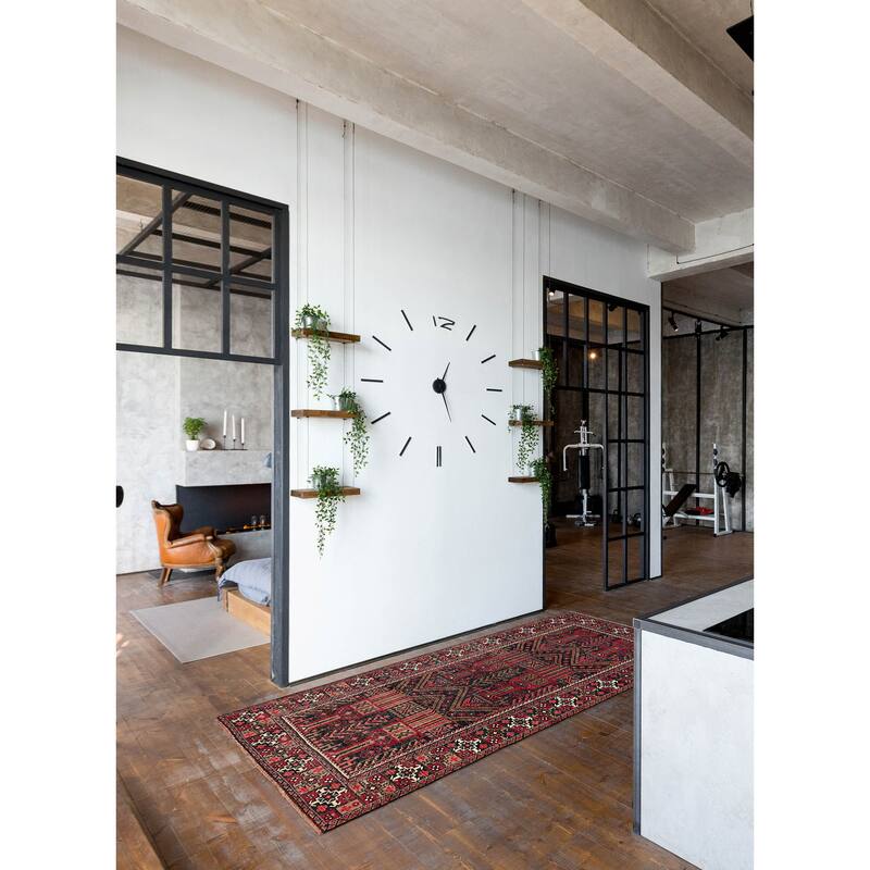 ECARPETGALLERY Hand-knotted Authentic Turkish Black Wool Rug - 3'5 x 7'3