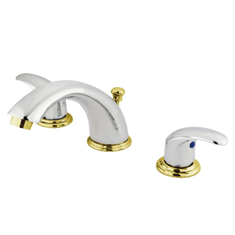 Legacy Deck Mount Widespread Bathroom Faucet - Polished Chrome/Polished Brass