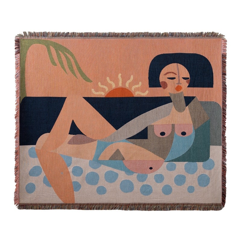 Nude Beach Woven Tapestry Throw by Jungalow