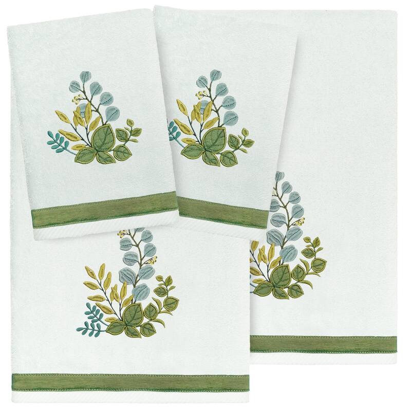 Authentic Hotel and Spa Turkish Cotton Botanica 4 PC Towel Set - Aqua