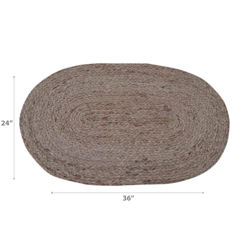 IH Casa Decor Oval Braided Jute Mat 24 X 36