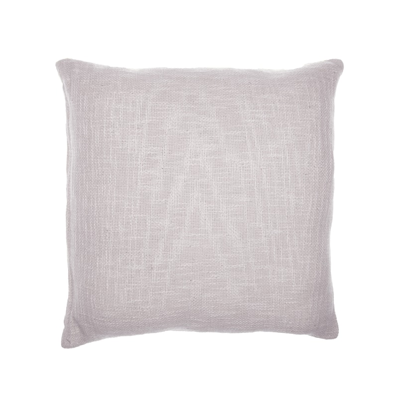 HomeRoots 20" Ivory Geometric Cotton Blend Throw Pillow With Embroidery