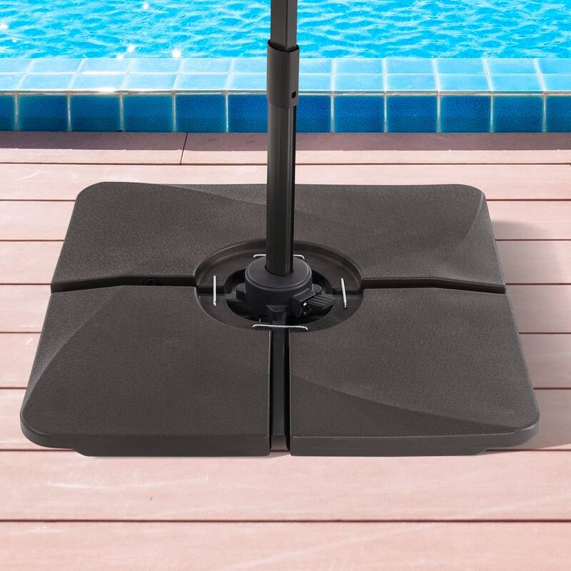 LIVOOSUN 200LBs Patio Umbrella Weight Base HDPE For Offset Umbrella - Dark Brown