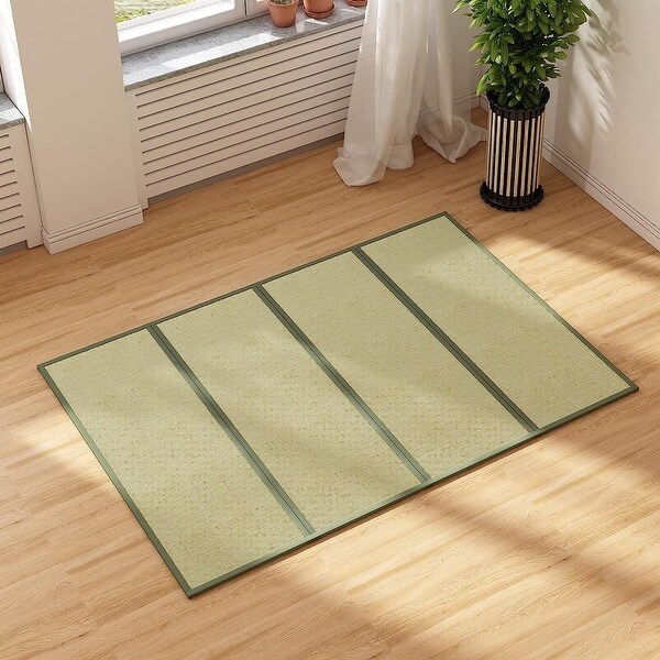 Mixoy Grass Futon Mattress Folding Floor Bed suitable for Chinese Style Cozy Tatami Grass Mat Bed Bath Beyond 38049970