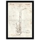 preview thumbnail 2 of 3, Wynwood Studio 'Saxophone 1937 Parchment' Music and Dance White Wall Art Framed Print