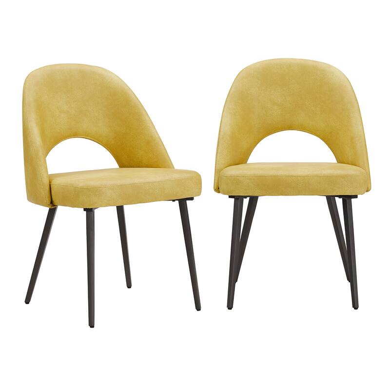Vaduz Upholstered Dining Chairs (Set of 2) - Yellow PU Leather