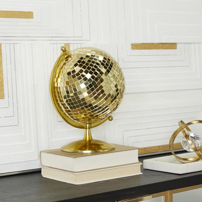 Stainless Steel Metal Disco Ball Style Globe - Silver or Gold - Roche River Decor