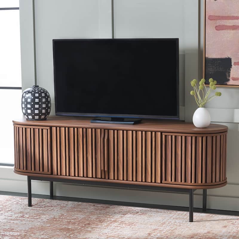 SAFAVIEH Enid 4-Door Media Stand Fits up to 65" Flatscreen TV - 60Wx15Dx23H