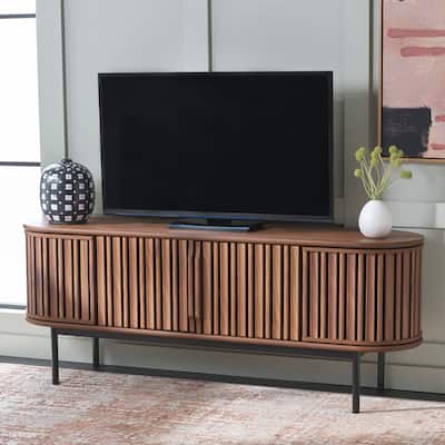 SAFAVIEH Enid 4-Door Media Stand Fits up to 65" Flatscreen TV - 60Wx15Dx23H