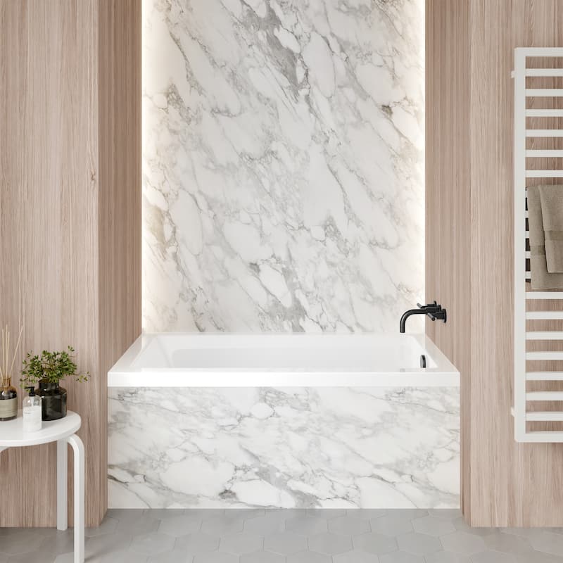 Lausanne 54 In X 30 In Acrylic Glossy White, Alcove, Integral Right-Hand Drain, Bathtub - 30x54 Right