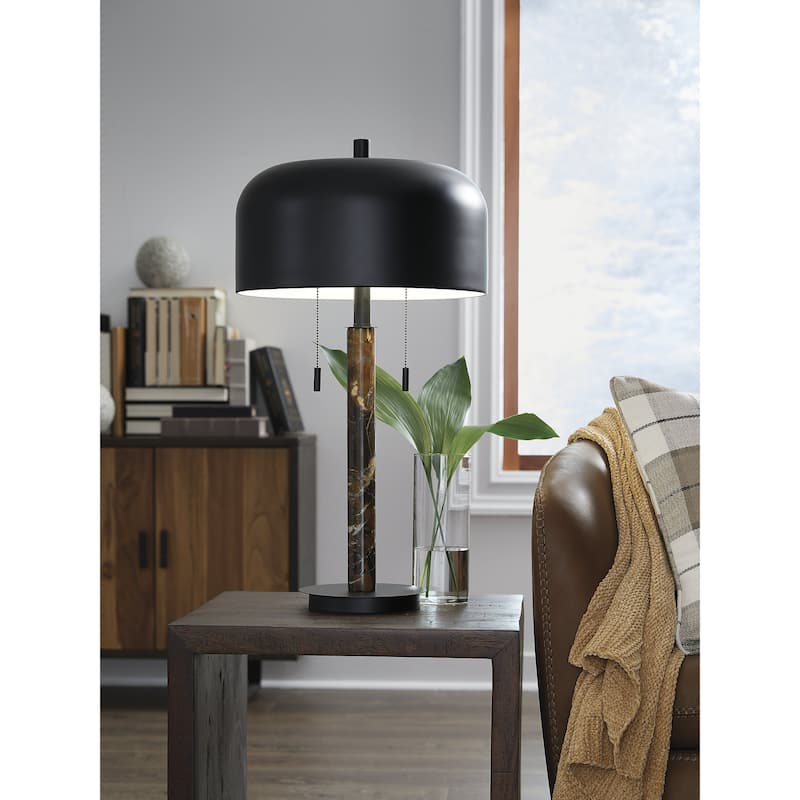 Signature Design by Ashley Alanbert Brown/Black Table Lamp - 14.5" W x 14.5" D x 27" H