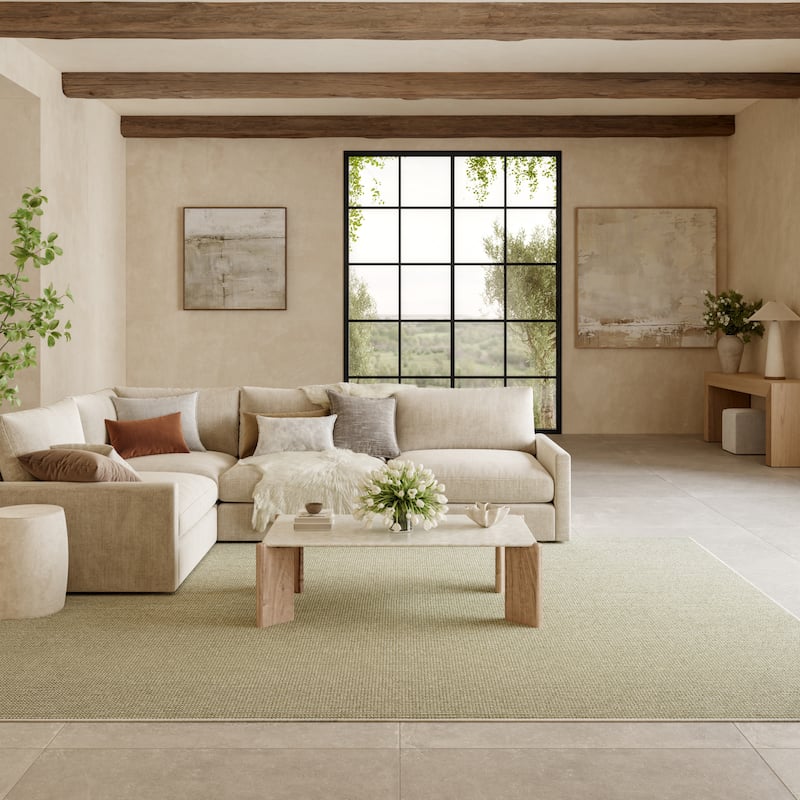 Nourison Textured Home Indoor Abstract Area Rug - 7' 10" x 9' 10" - Ivory/Green