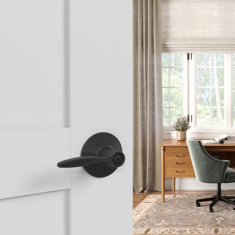 Schlage F40-DEL Delfayo Privacy Door Lever Set with Plymouth Trim from