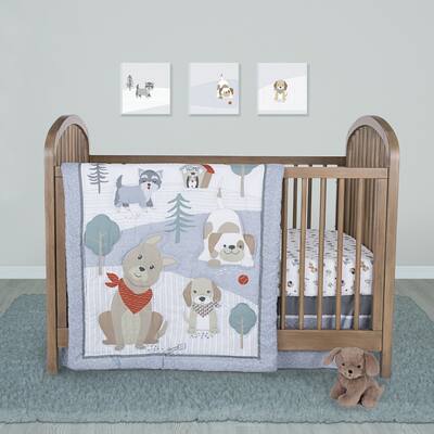 Sammy & Lou Fur-Ever Friends Mult-Color 4 Piece Crib Bedding Set