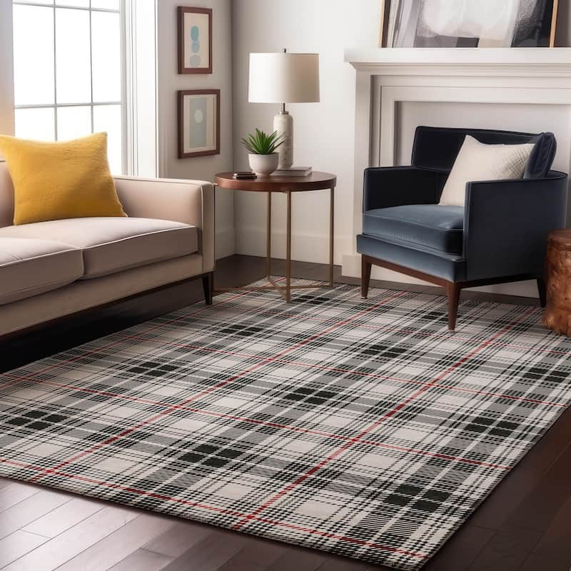 Premium Washable Super Soft Farmhouse Plaid Mayfield Rug - Black - 8' x 10'
