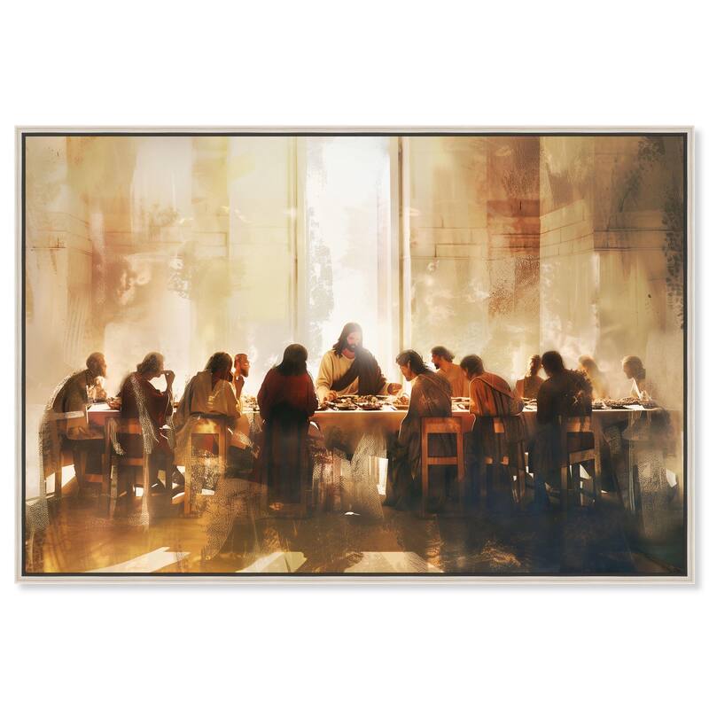 Supper in His Light Canvas by Art Remedy - Silver - 15" x 10"