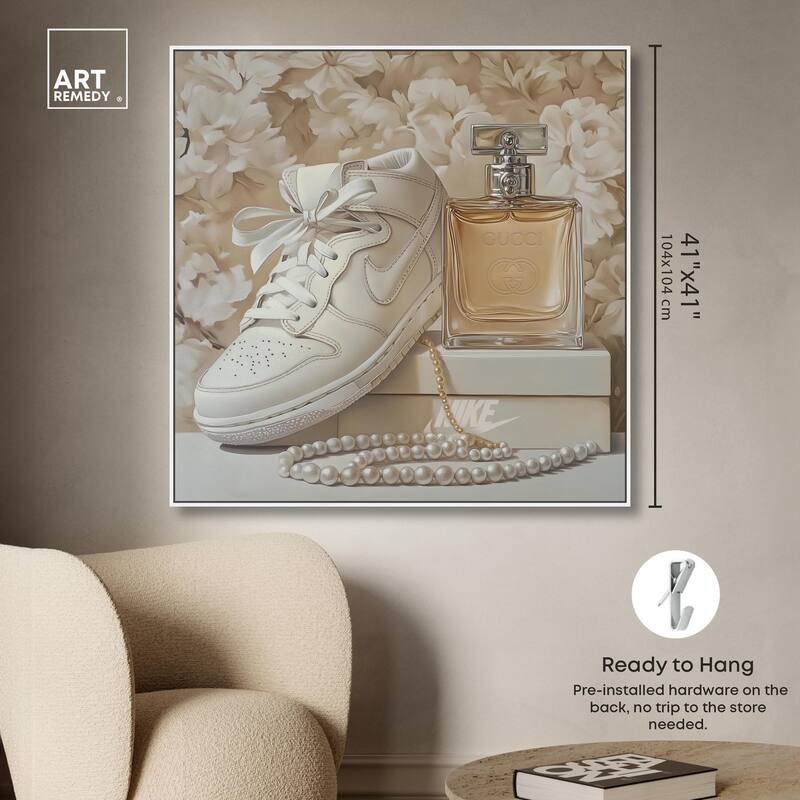 White Sneakers and Pearls Canvas by Art Remedy