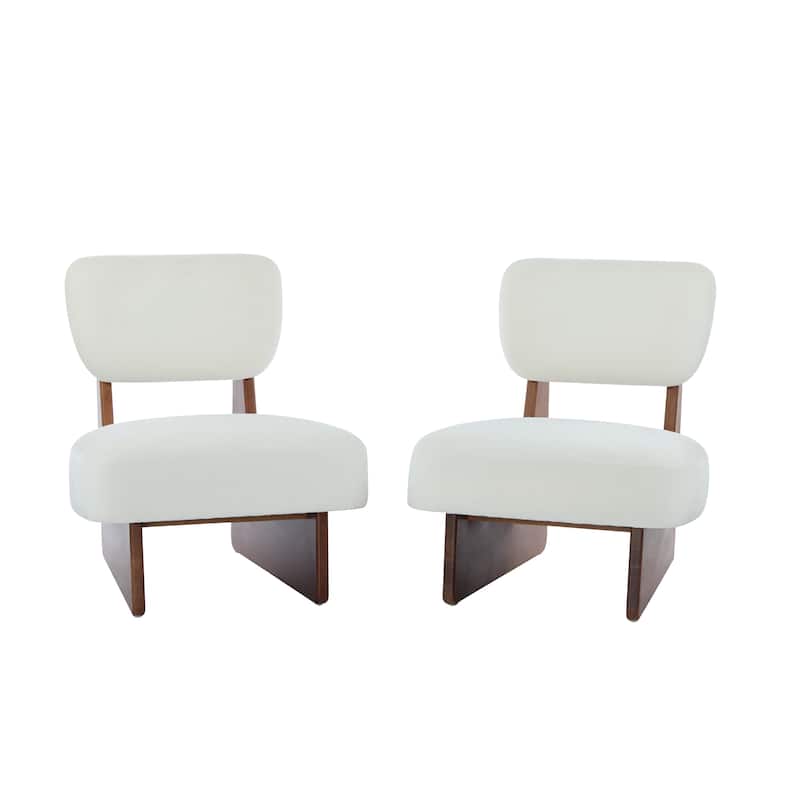 Christopher Knight Home -Vincent Minimalist Polyester Upholstered Lounge Chair （Set of 2）